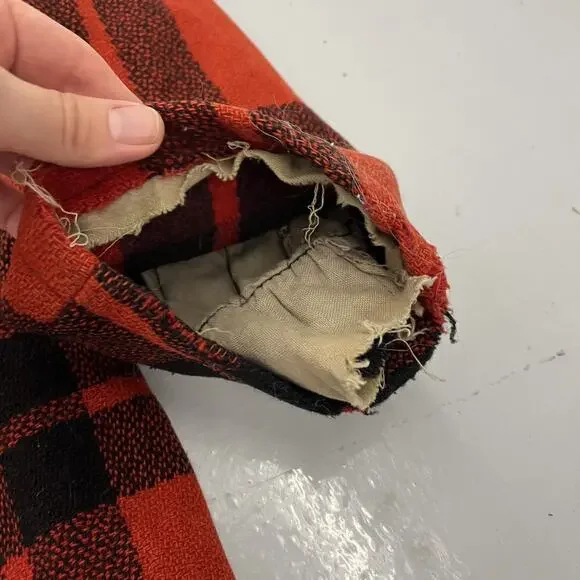 Vintage 40s Sportclad Red/Black Buffalo Check Wool Coat - Picture 2 of 6